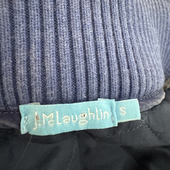 J. McLaughlin 100% Silk Nautical Quilted Vest Sz S Blue Preppy Resort Equestrian - Picture 9 of 13